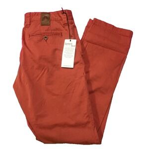 NWT Alberto Chino Pants Men's 32x32 Red Regular Slim‎ Fit Garment Dyed Straight